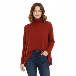 360 CASHMERE, 100% Cashmere Soft Turtleneck Handkerchief Hem Sweater Size XS